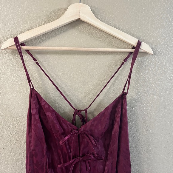 Free People Intimately Bow-Dacious tie front satin mini dress - Picture 7 of 10